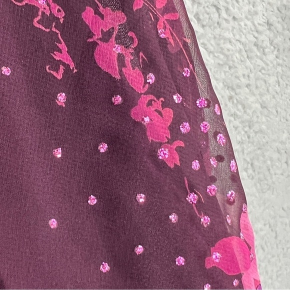 Jessica Howard Women's Sleeveless Floral Dress Lined Rhinestones Purple - Picture 6 of 12